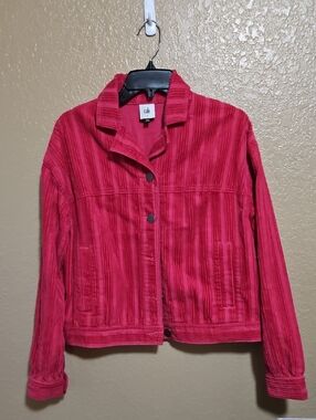 CAbi Pink Corduroy Jean Jacket